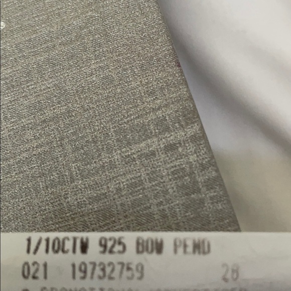 lovely bow diamond and sterling necklace - Picture 5 of 5